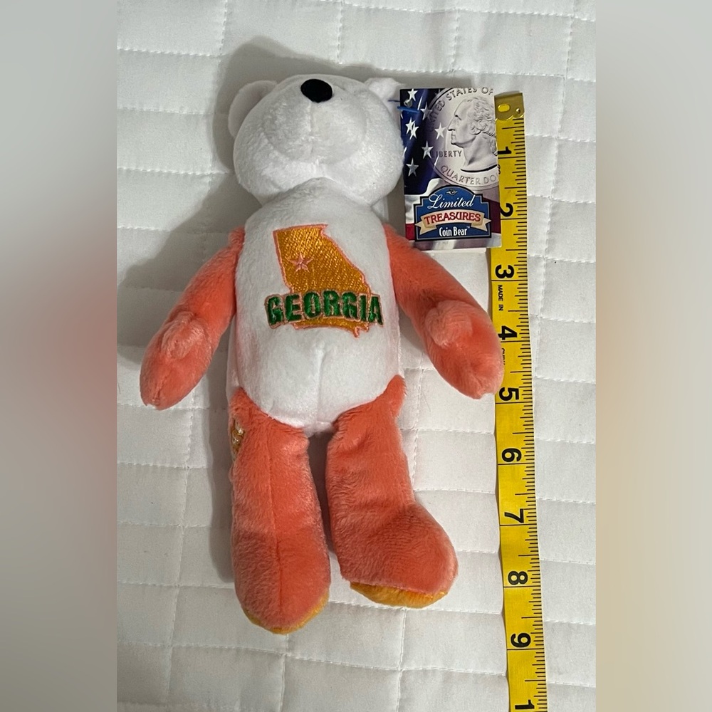 Coin Bear Georgia State Quarter Collectible Bear Plush Limited Treasures NWT - Picture 2 of 11